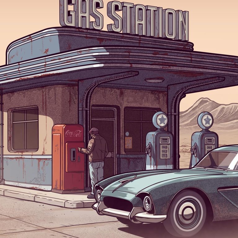 STATION SERVICE RETROFUTURISTE